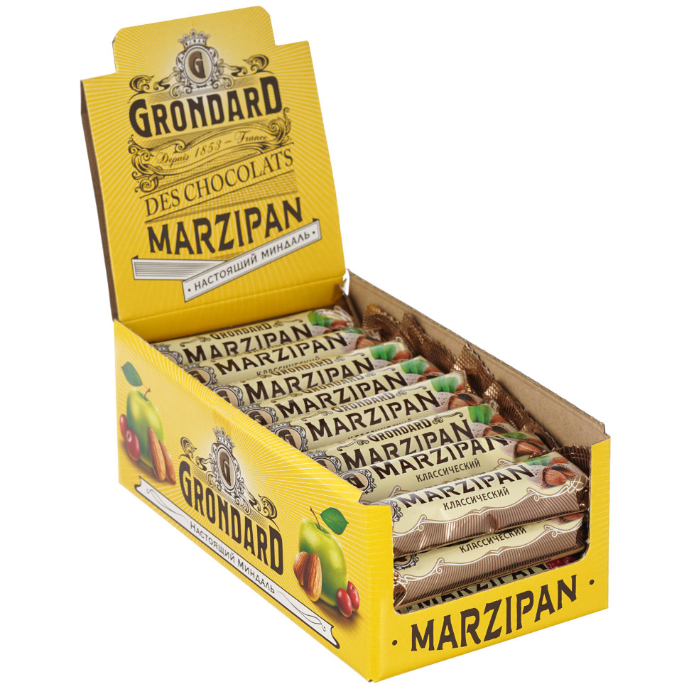 TM Grondard     (9389) Батончики глазированные Марципановые Классика, (24шт по 50г)      в Кыштыме