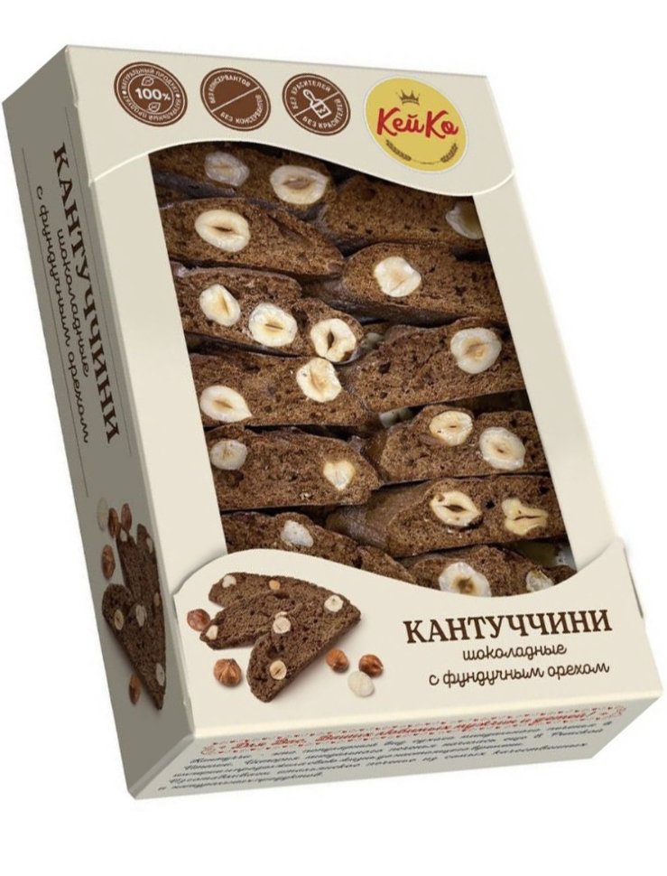  Кей Ко Кантуччини шоколадные с фундучным орехом, 200г  в Кыштыме