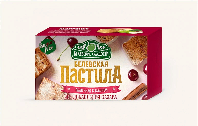  Пастила  200г диетическая С ВИШНЕЙ, НОВЫЙ ФОРМАТ (4 шт по 50гр)    в Кыштыме