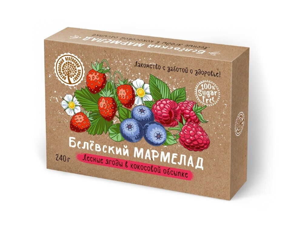  Мармелад белевский на фруктозе 240г "ЛЕСНЫЕ ЯГОДЫ"  в Кыштыме