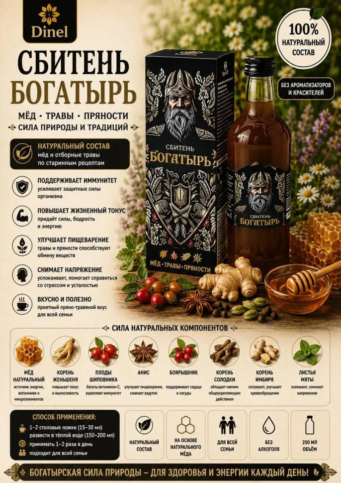  Сбитень Богатырь, 250мл  в Кыштыме