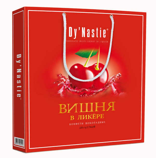 №3 Династия Сумка Конфеты "Вишня в ликере", 220г  в Кыштыме